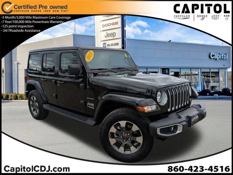 Certified 2022 Jeep Wrangler Unlimited Sahara w/ Cold Weather Group image 1