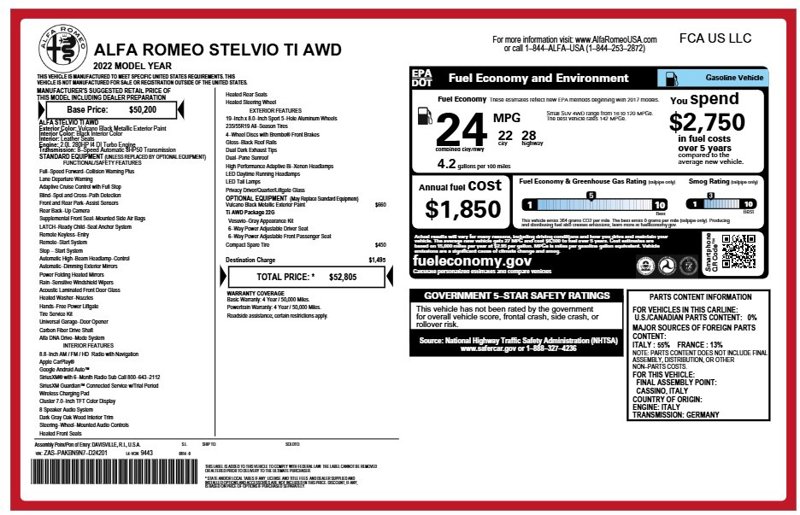 Used 2022 Alfa Romeo Stelvio Ti image 1