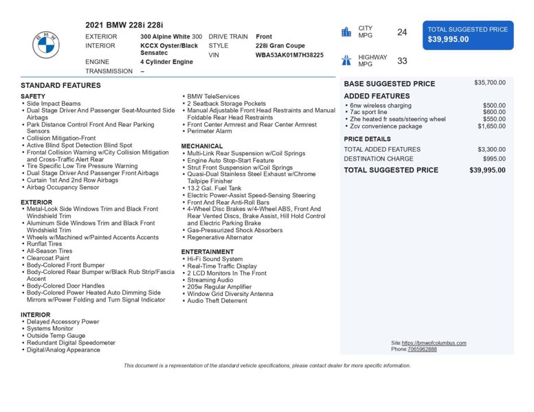 Used 2021 BMW 228i Gran Coupe w/ Convenience Package image 1