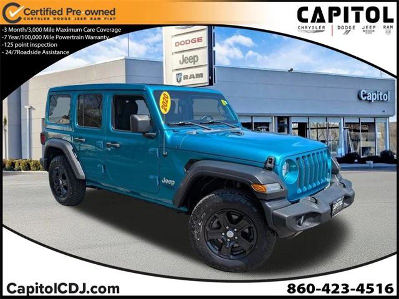 Certified 2020 Jeep Wrangler Unlimited Sport S w/ Sun And Sound Package image 1