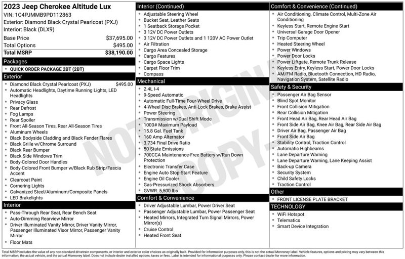 Used 2023 Jeep Cherokee Altitude Lux image 1