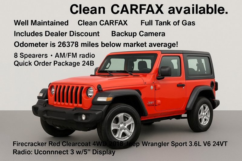 Used 2018 Jeep Wrangler Sport image 1