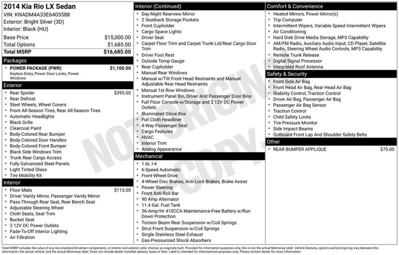 Used 2014 Kia Rio LX w/ Power Package image 1